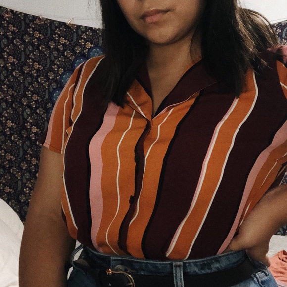 Striped Fall Button Up - Picture 2 of 3